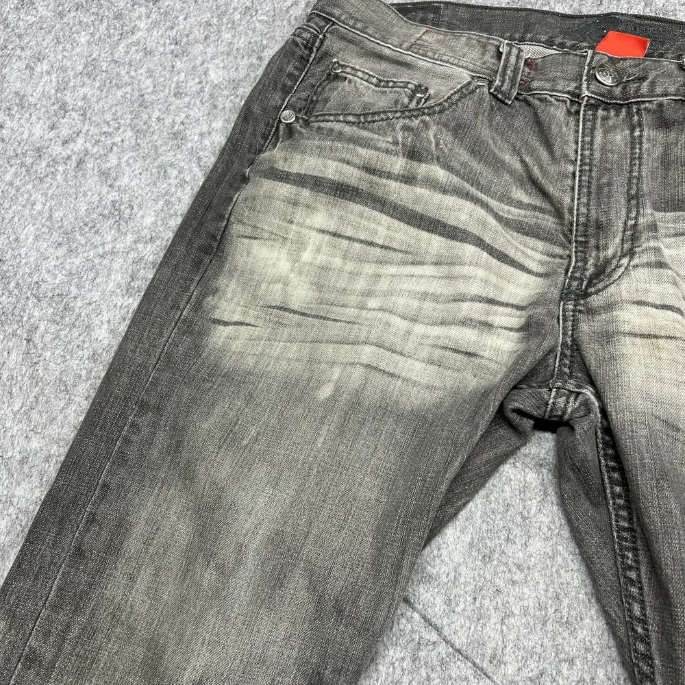 Request Jeans Mens 36x34 Gray Straight Denim Distressed Pockets Baggy Vintage